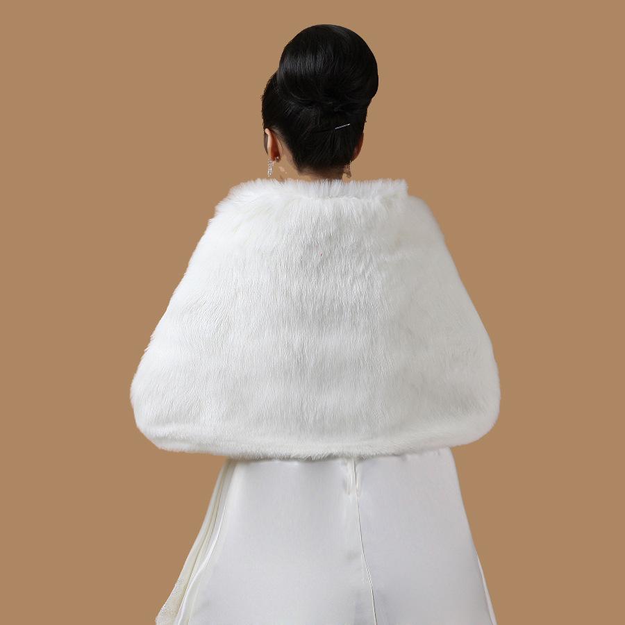 Braut-Kunstfell-Wickel-Abendkleid, Bolero-Umhang, Hochzeitsschal