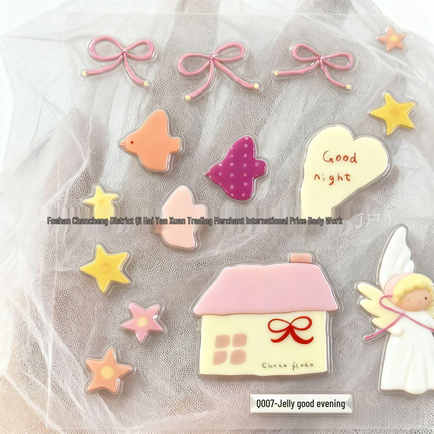 

Korean Style Snow Angel Illustration Stickers - DIY Phone Case Decorations with High-Value Girl Bow Jelly Stickers Q007