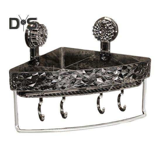 Suction Cup Corner Wall Shelf Storage Rack Strong Load-bearing Large Capacity Easy To Install Heavy-Duty Shower Organizer Shelf