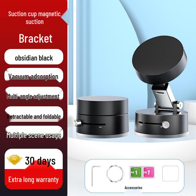 Compact Car Phone Holder with Suction & Magnetic Mount A2 Vacuum Suction Magnetic Mount