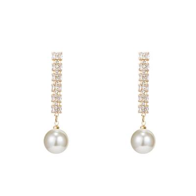 Unique Tassels Drop Earrings Featuring Sparkling Zircon and Pearls for Distinctive Style Copper Material Comfort Fit