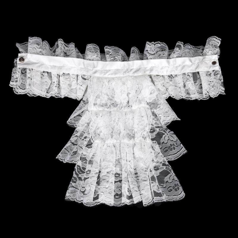 Elegant Lace Jabot Collar Detachable Hollow Design Wrist Cuffs Victorian Style Cosplay Accessory For Women Party Costume