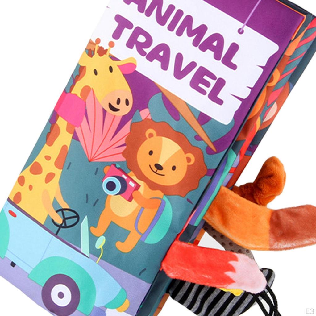 Book, Infants Newborn Cloth Book with Crinkly Sounds, , Cartoon Pictures, Baby