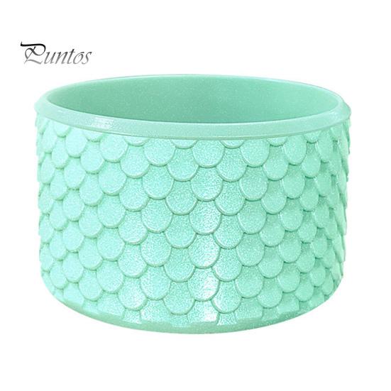 Reusable Silicone Bottle Boot Cup Boot, Fish Scale Pattern Decor, Soft Elastic Water Anti Scratch Accessory Protective Sleeve, Anti-Slip Bottom Cover