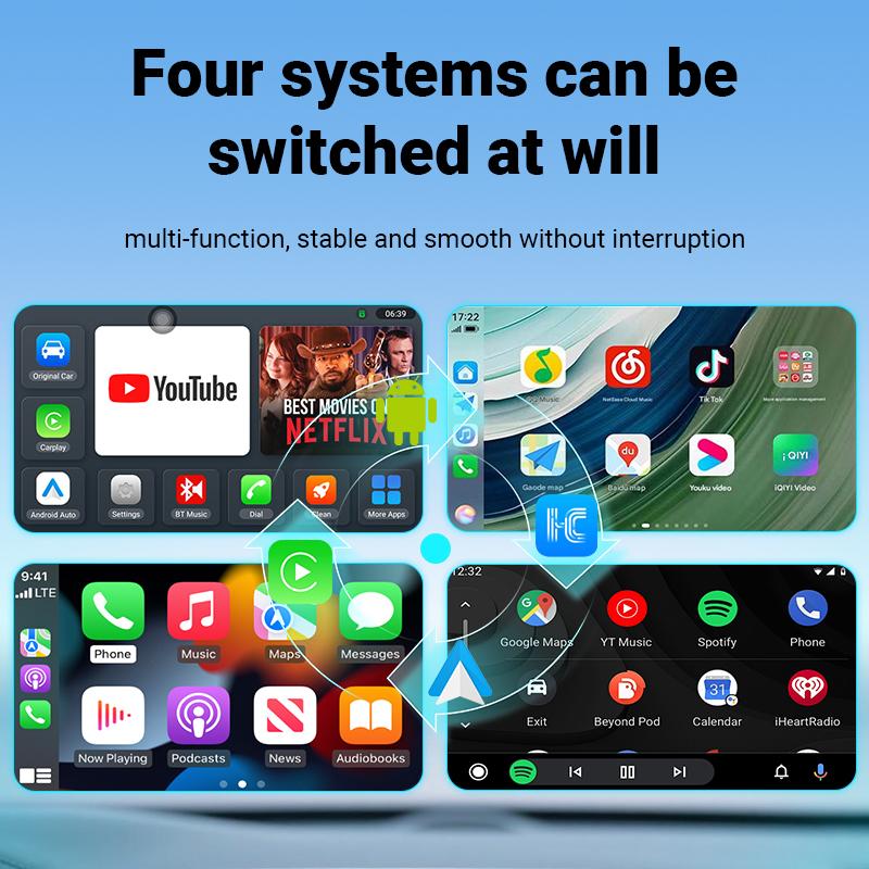 ACODO Android14 5in1 CarPlay to HDMI Video Ai BOX Wireless HiCar Adapter For Toyota Mazda Vw Peugeot Havel Jeep Cadillac etc. oi1