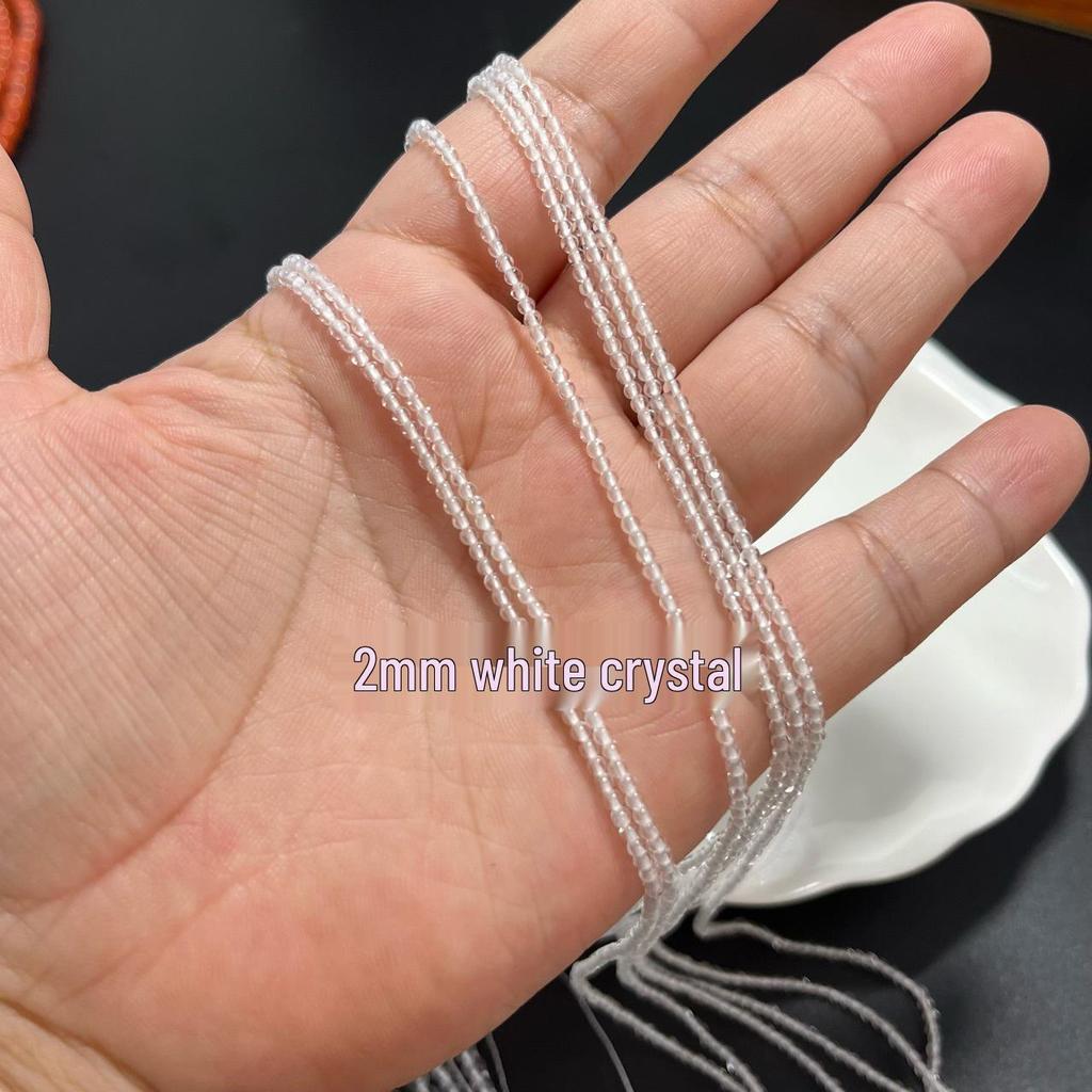 Weiße Kristall-Rundperlen, 2/3 mm, lose Perlen für DIY Halsketten- & Armbandzubehör