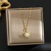 Rotatable Sunflower Pendant Necklace U Geometric Titanium Steel Light Luxury