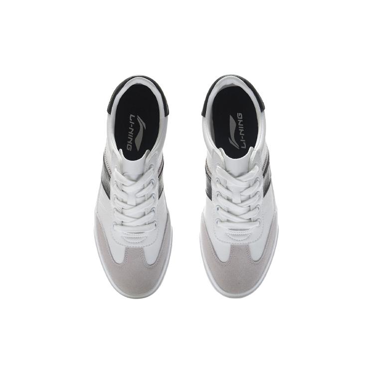 New LiNing Vulc Lite Low Top Skateboard Shoes Men's White Black AGCR339-2