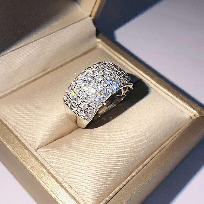 Ultra-flash White Full Cubic Zirconia Ring For Women Wedding Engagement Ring Fashion Jewelry  Size6-10