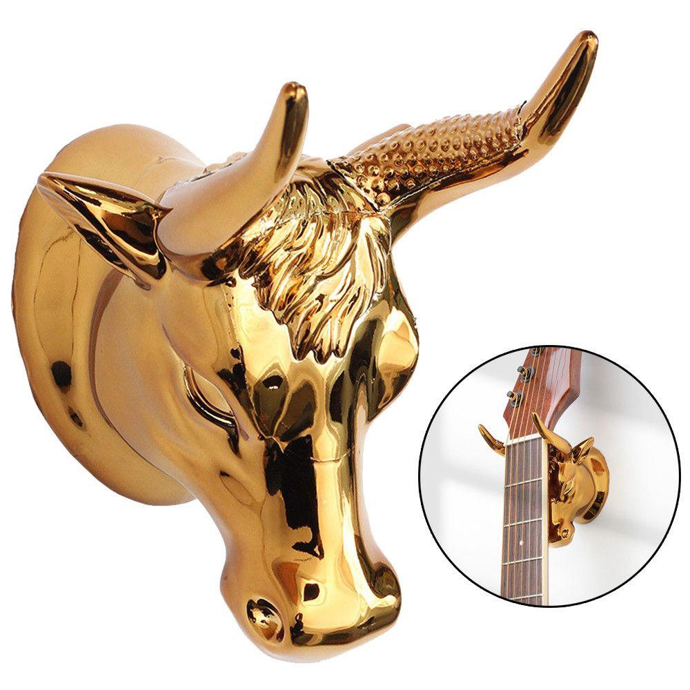 

Accessories Ukulele Bass Wall Mounted Hook Storage Rack Bull Head Guitar Holder Support Stand