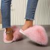 Innovative Indoor Slippers for Women Anti-slip Round Head Keep Warm One Kick Shoes for Women Suede 2025 New Light Home Slipper