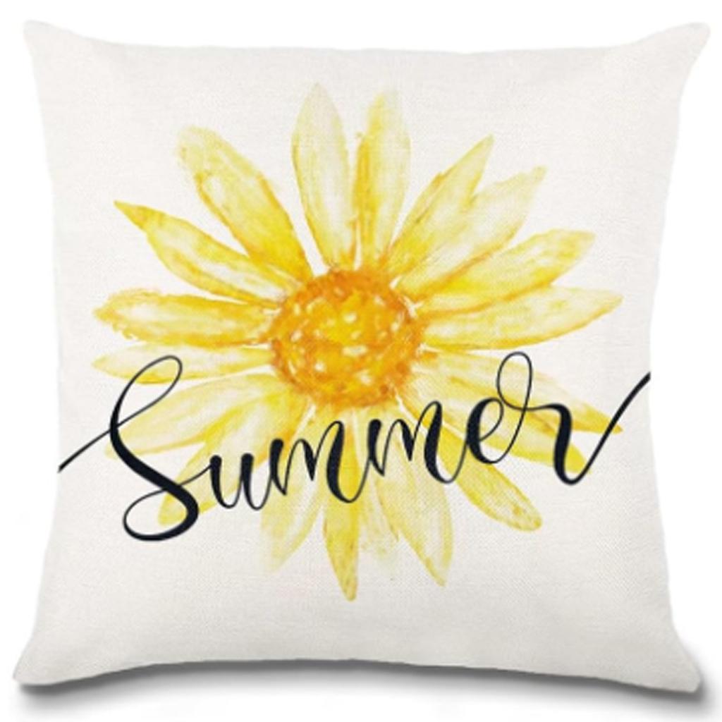 Year Daisy Flower Linen Pillow Case Home Decor Hydrangea Sofa Pillow Cushion