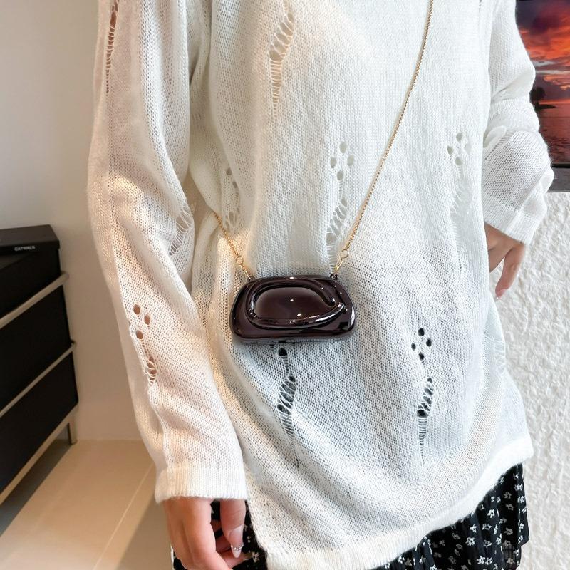 Trendy Colored Wrist Clutch Women's Bag Fashionable Retro Acrylic Dinner Party Wedding Chain Messenger Bag