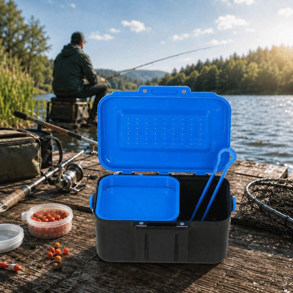 2PCS Plastic Fishing Bait Box with Clip Worm Storage Case Fishing Lure Box  Fishing Accessories