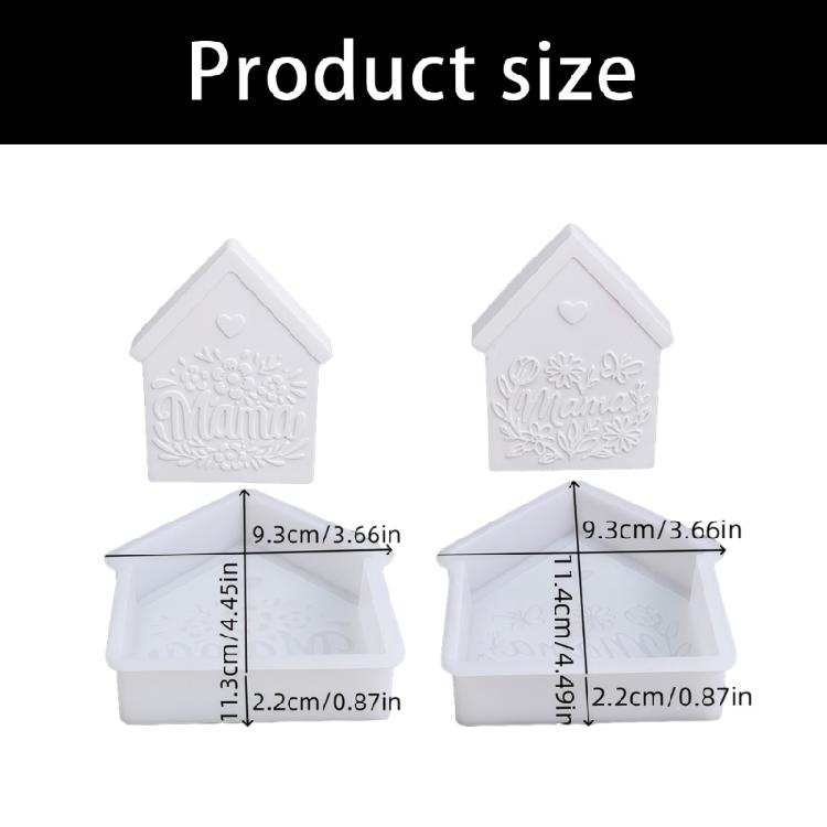 2Pcs Silicone Molds To Create House Shape Decoartive Ornaments For Mother Day Present Birthday Holiday Gift Making