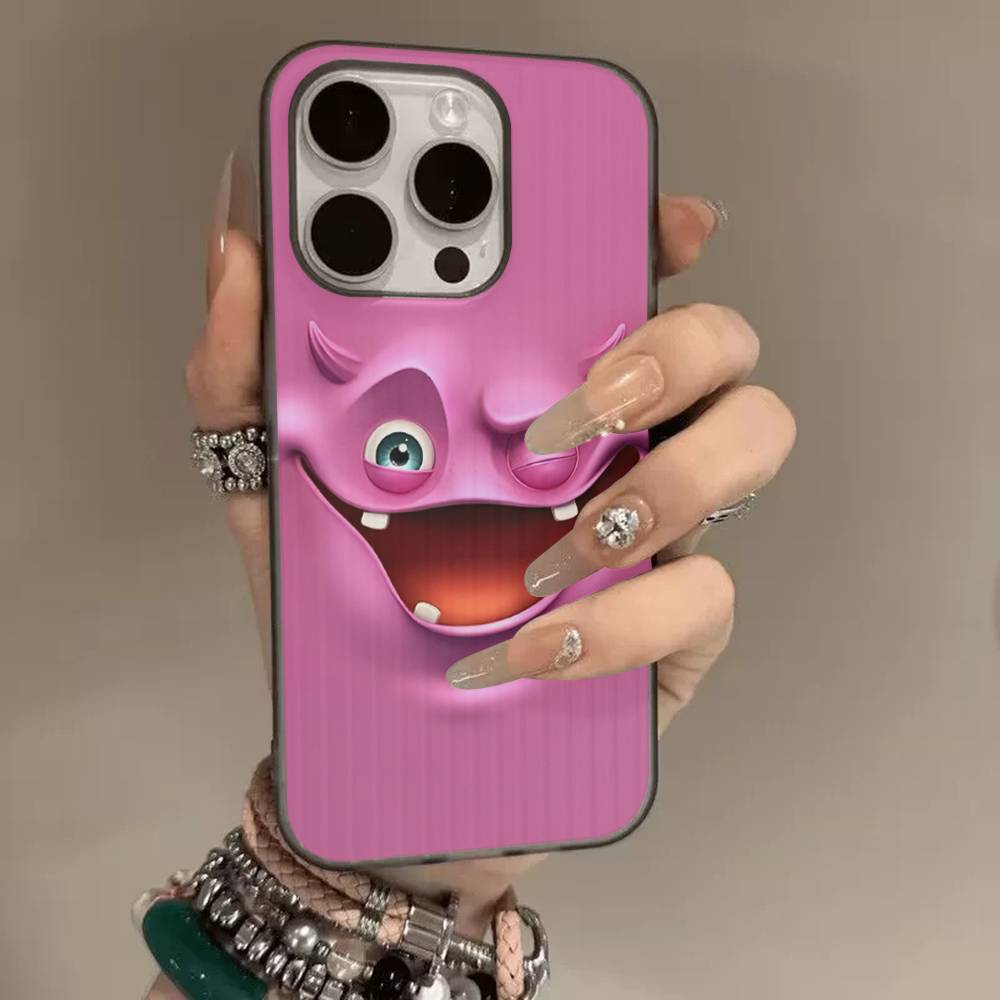 Funny Face For IPhone 17 16 15 14 13 12 11 Pro Max Plus Pro Clear Phone Cover Non-Slip Shell