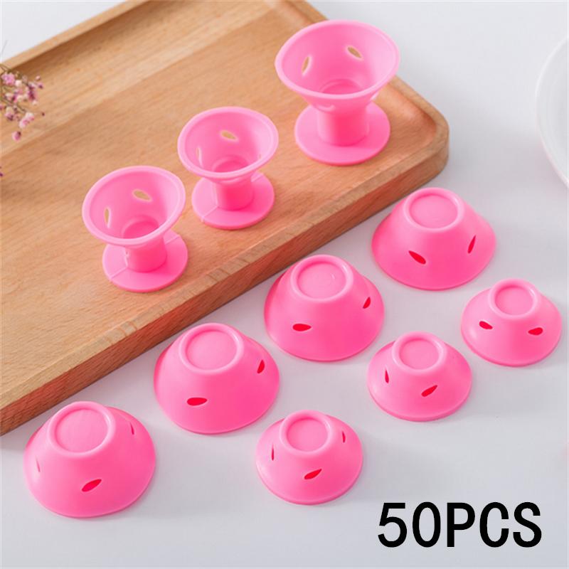 10/20/50PCS Pink Soft Silicone Hair Curler No Heat No Clip Hair Curling Magic Hair Care Rollers Styling DIY Tool For Curler Hair