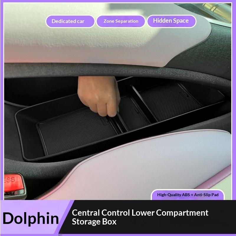 For BYD Dolphin Surf Atto1 Dolphin Mini High Quality ABS Anti Slip Center Console Dashboard Organizer Car Interior Storage Box
