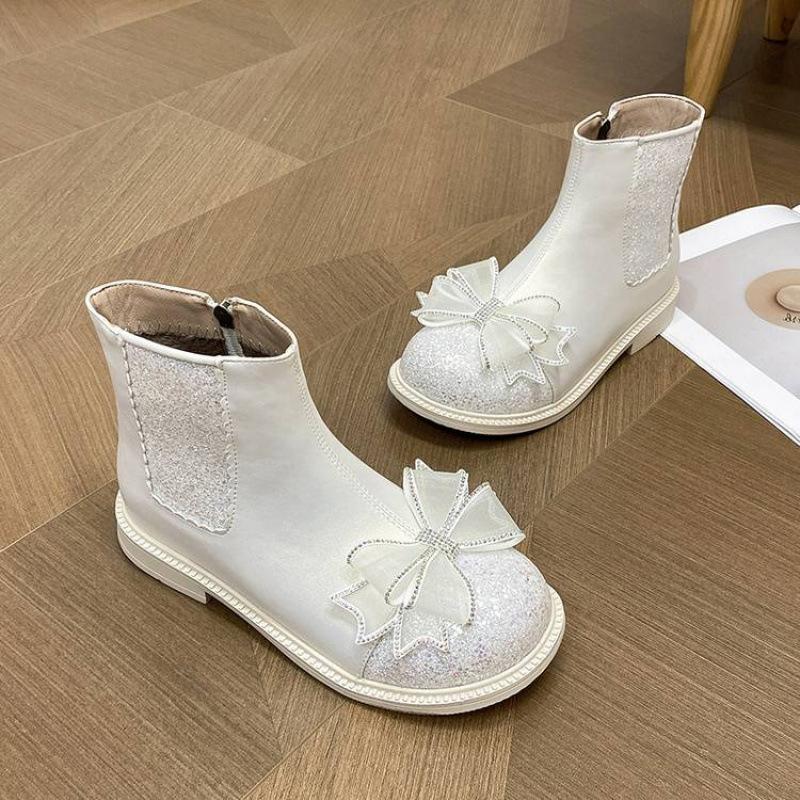 New girls' knight boots platform zipper medium and older children's boots comfortable rubber sole Korean version of princess catwalk medium boots