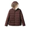 Nuova giacca piumino leggera e sottile da donna corta con cappuccio senza cuciture per la madre leggera moda casual autunno e inverno