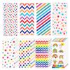 100Pcs Colorful Candy Bags Assorted Dot Stripe Star Pattern Cellophane Treat Bags
