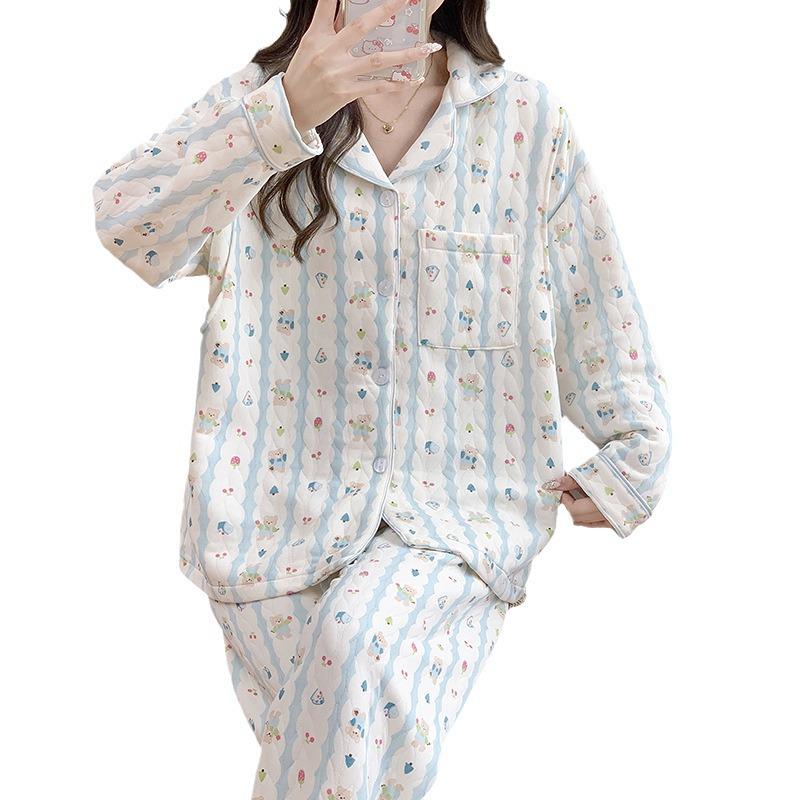 Air Cotton Maternity Pajama Set: Spring & Autumn Nursing and Postpartum Wear for Women
