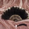 Wedding Feather Hand Fan Handmade Retro Lace Feather Fans for Wedding Party Gift Chinese Luxurious Wedding Decoration