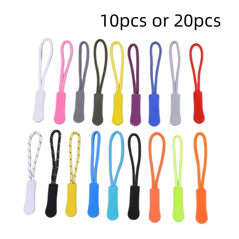 10/20 Stück Reißverschlussanhänger Ziehtab Ende Passend Seilanhänger Ersatzclip Gebrochene Schnalle Fixierer Reißverschlusskordel Lasche Reisetasche Koffer Zelt Rucksack