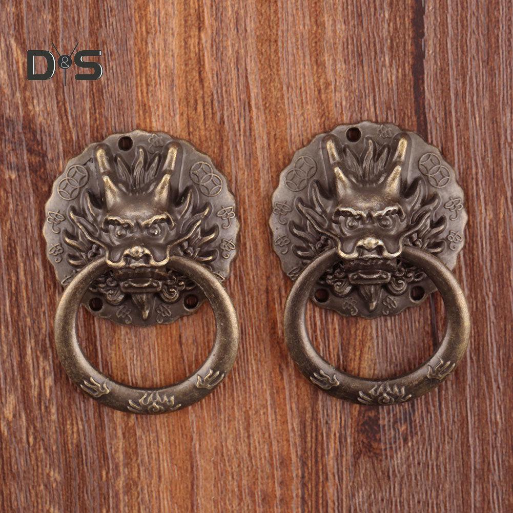 DYS Home Decor Vintage Dragon Head Cabinet Shelter Nábytek Zásuvka Rukojeť Knoflík Ring