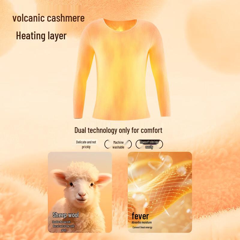 Fenteng Women's Thermal Wool Blend Round Neck Top