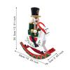 Traditional Wooden Nutcracker Ornament Christmas Decor Walnut Clip Decoration Wooden Rocking Horse Holiday Scene Layout Home