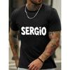 European Sizes Men'S  Blend T-Shirt with Bold  Print - Casual Crew Neck, Short Sleeve,   Summer Sportswear, Breathable Summer Wear | Printed Tee