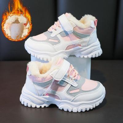 Scarpe sportive per ragazze Scarpe calde in pelle e cotone per ragazzi Autunno e inverno Studenti Bambini grandi Scarpe da corsa per bambini Scarpe da papà