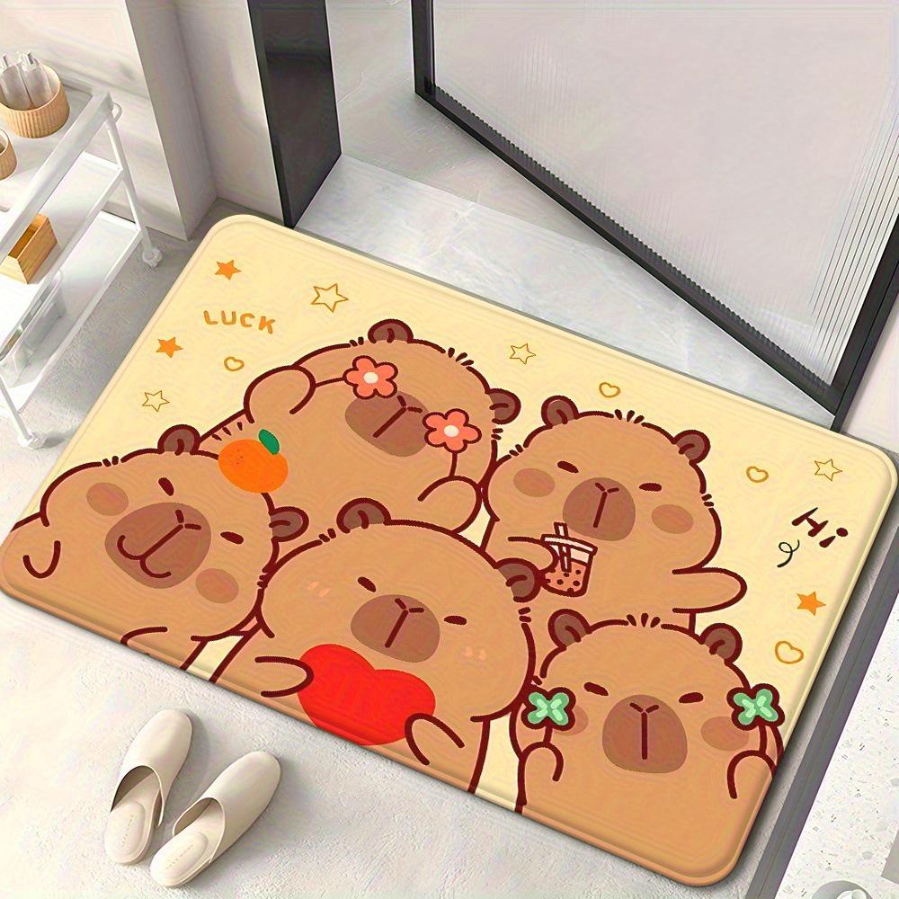 Cute Cartoon Anti-Slip Diatom Mud Bathroom Mat - Water Absorbent Foot Pad for Toilet Door
