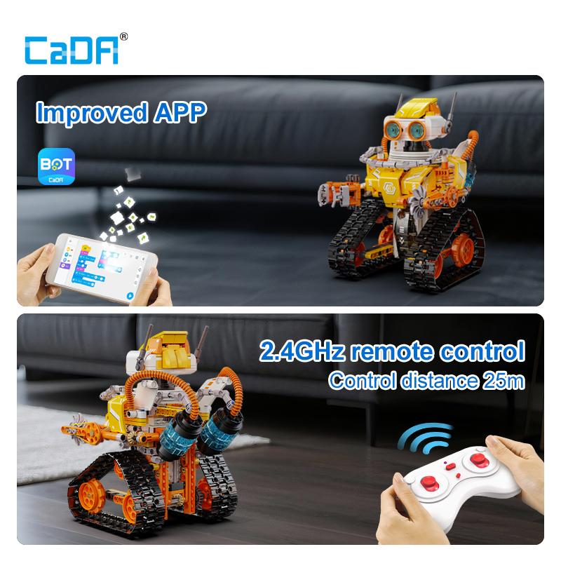 455Pcs Cada LED 3in1 W BOT Code Robot Deformation Racing Car Building Blocks Remote Control Tank Bricks Educational Toys for Kid