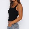 Trendy American Ruched Square Neck Slim Fit Minimalist Camisole - Summer Edition