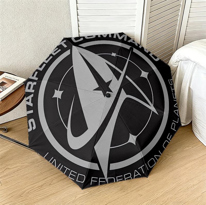 Starfleet Command Portable 3 Folds Umbrella Portable Windproof Folding Rain Umbrella For Travel Outdoor Sun Protection Travel Outdoor Gift