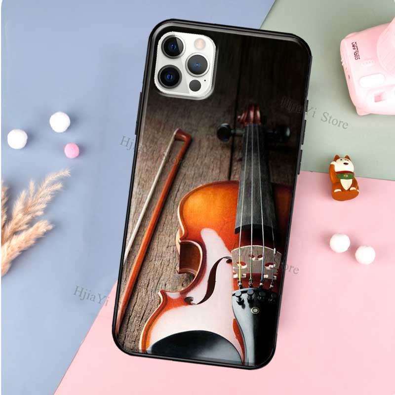 Elegant Violins Bow Sheet Music Phone Case For Apple iPhone 13 11 Pro Max 12 Mini X XR XS Max 8 7 Plus SE 2020 Cover Shell