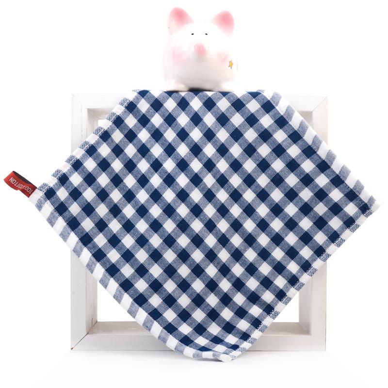 1Pcs 25x25cm Plaid Cotton Portable Hanging Children Kids Bathroom Hand Wash Face Square Small Towel