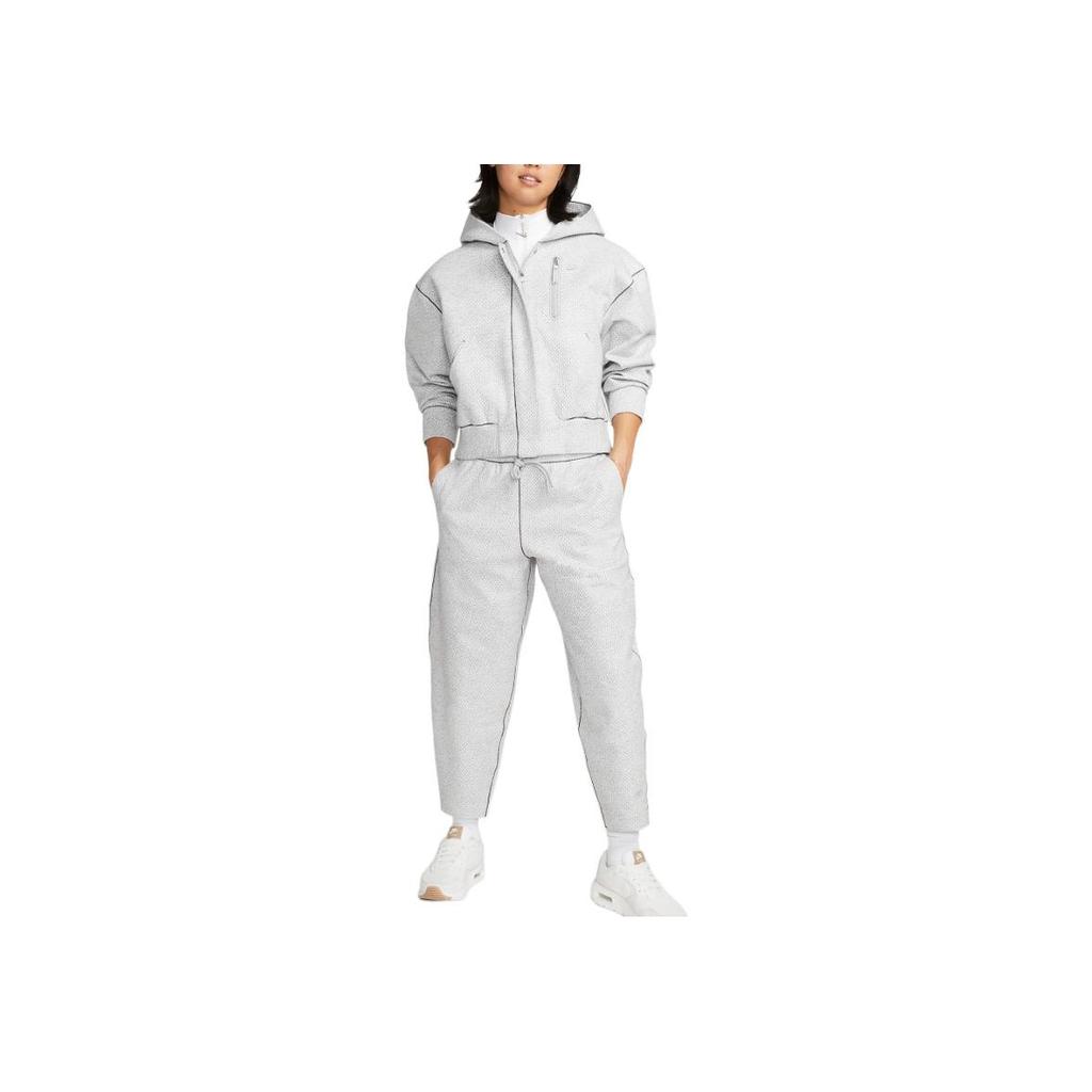 Nike Spor Günlük Kapüşonlu Fermuarlı Crop Ceket Kadın Dış Giyim Açık Gri DQ6668-084