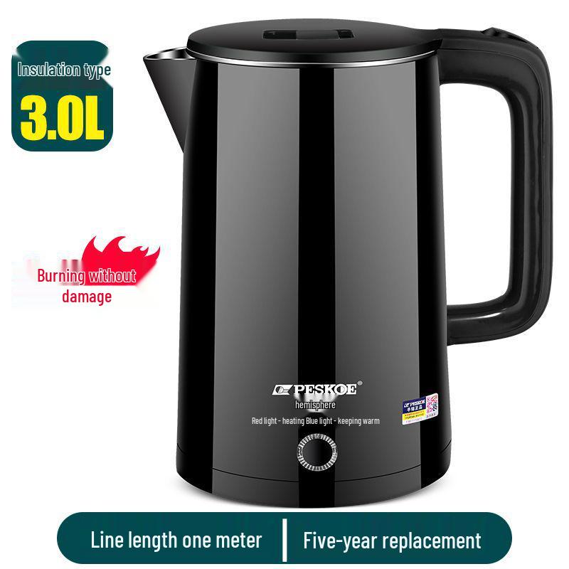 Durable Stainless Steel Electric Kettle - Large Capacity, Insulated, Thermostatic, New Model for Home Use