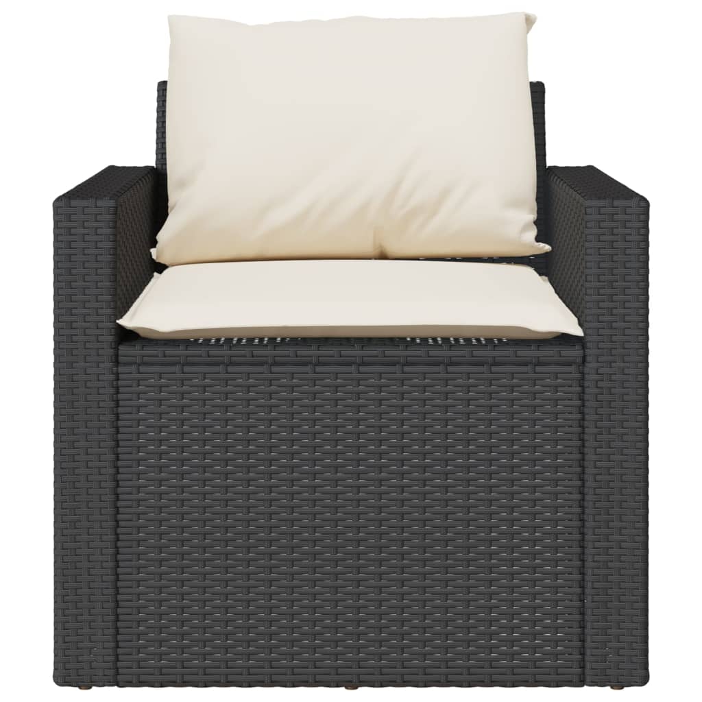 Vidaxl 4-Cz. Garden Lounge Set, Cushions, Black PE Rattan