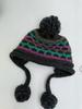 Cute Wool Mixed-color Knitted Hat Women's Autumn and Winter Twist Straps, Ear Protectors, Small Face, Thickened Warm Pullover Hat, Hairball