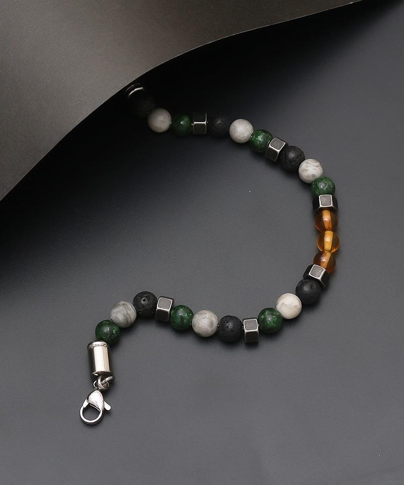 Blancier Earth Harmony Bm257B1213 Volcanic Stone Natural Gemstone Men'S Bracelet