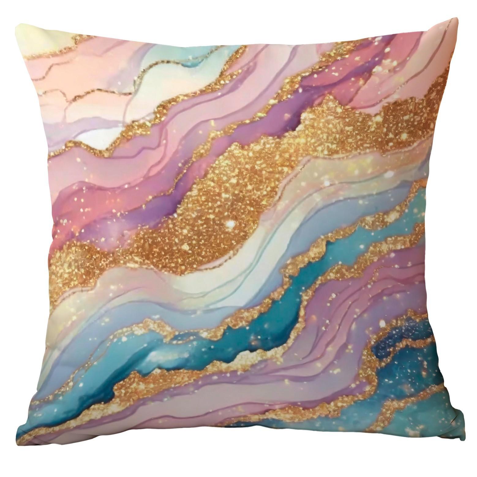 

Новый Ins Стиль Розовый Позолоченный Мрамор Полиэстер Наволочка Дом Диван Наволочка 45 * 45Cm