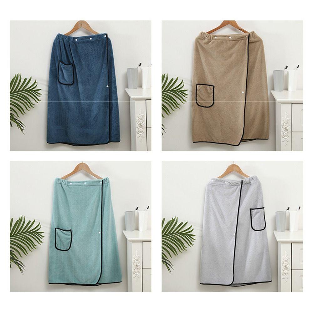 Coral Fleece Wearable Towel Soft Comfortable Beach Wrap Thick Design Bath Skirt  Pool Use