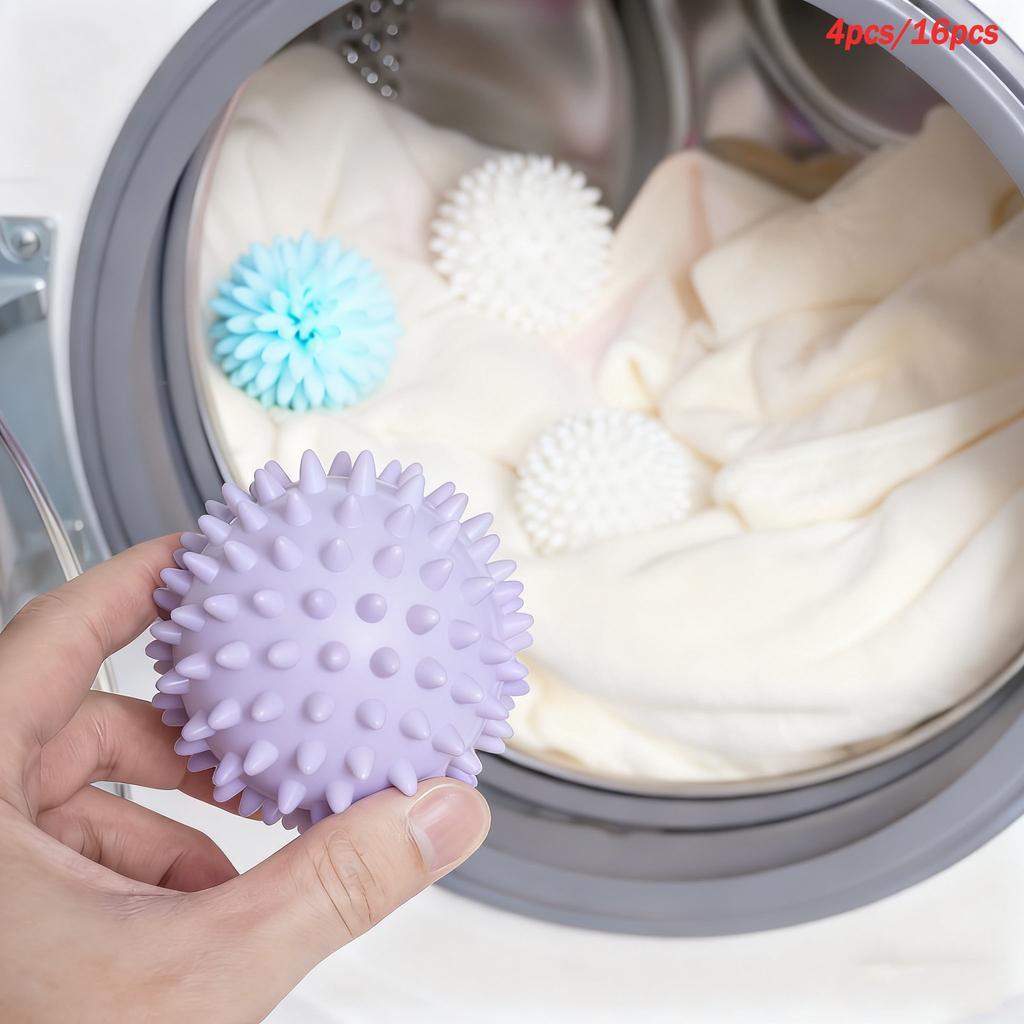 4 buc/16 buc Bile colorate pentru rufe pentru mașina de spălat, Bile reutilizabile pentru spălătorie și uscător pentru reducerea cutelor de pe haine, Curățare mai bună