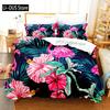 Pink Flamingo Duvet Cover Green Leaves Floral Animal Print Bedding Set For Kids Girls Tropical Pattern Design Bedroom Decor