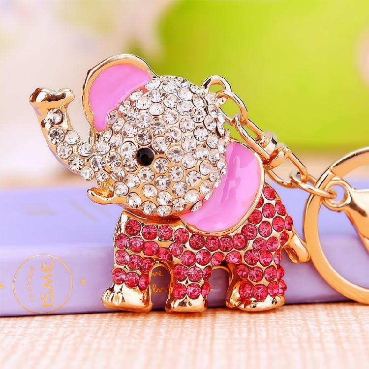 4X Delicate Big Ear Elephant Keyrings Stylish Handbag Charm Decorative Key Rings Modern Bag Charm for Women and Ladies