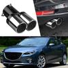 Universal Car Exhaust Muffler Exhaust Pipe Tail Throat Stainless Steel Car Muffler Tip Chrome Round Pipe Exhaust Tail Muffler